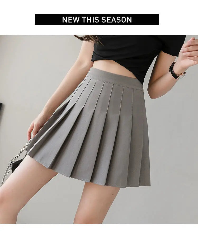 Kawaii Pink Plaid Pleated Mini Skirt (High-Waist Japanese School Style)