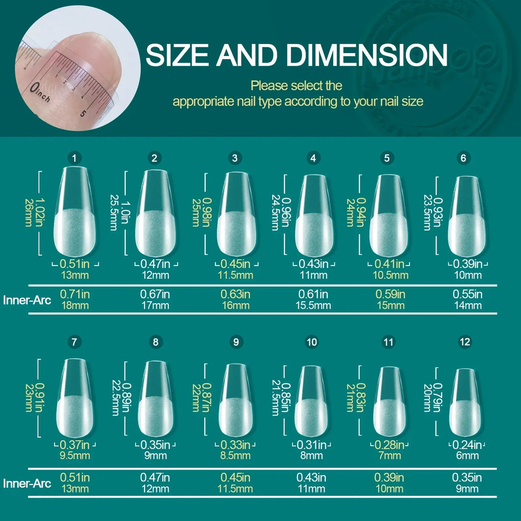 Nailpop 120pcs/box Gel X Nail Tips Medium Short Almond Shape