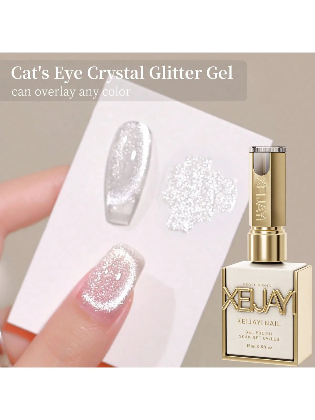 15ml Silver Cat Eye Magnetic Gel Polish.