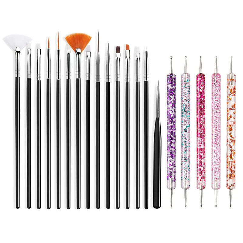 5/20Pcs Nail Art Brush Design Tip Painting Drawing