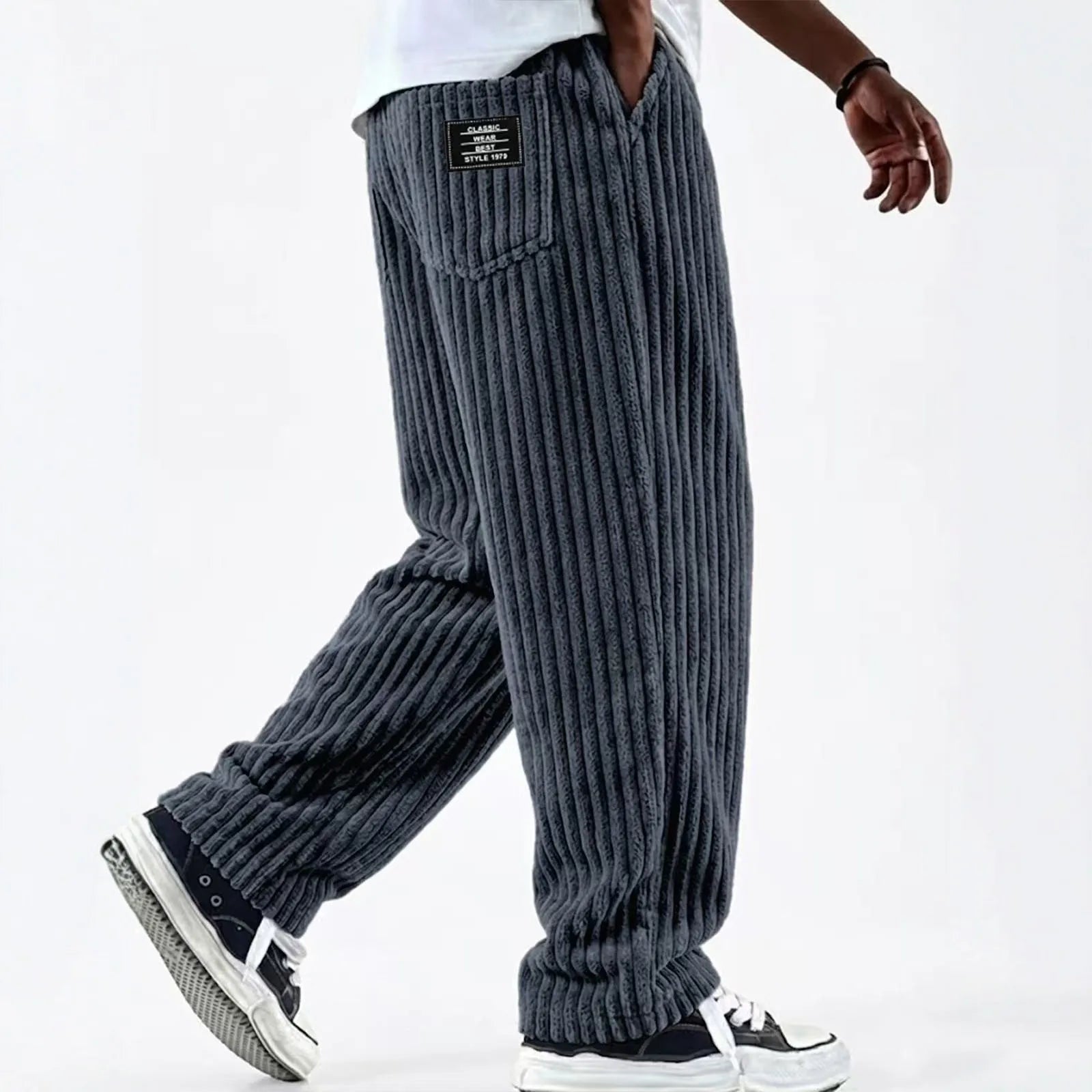 Men’s Retro Striped Corduroy Pants