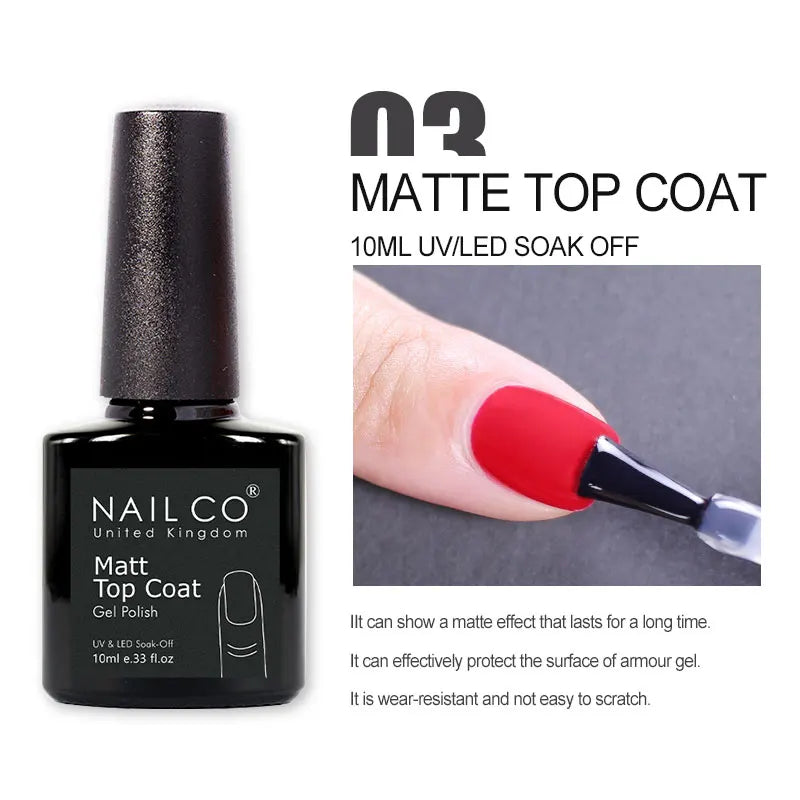 NAILCO 10ml Matte Top Gel Nail Polish