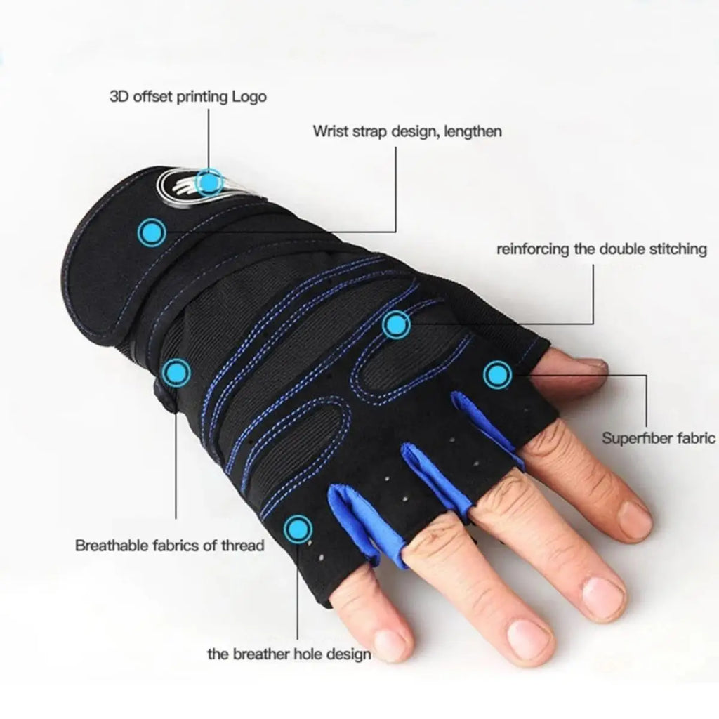 Shockproof Gym Gloves with Wrist Support (Fitness & Training)