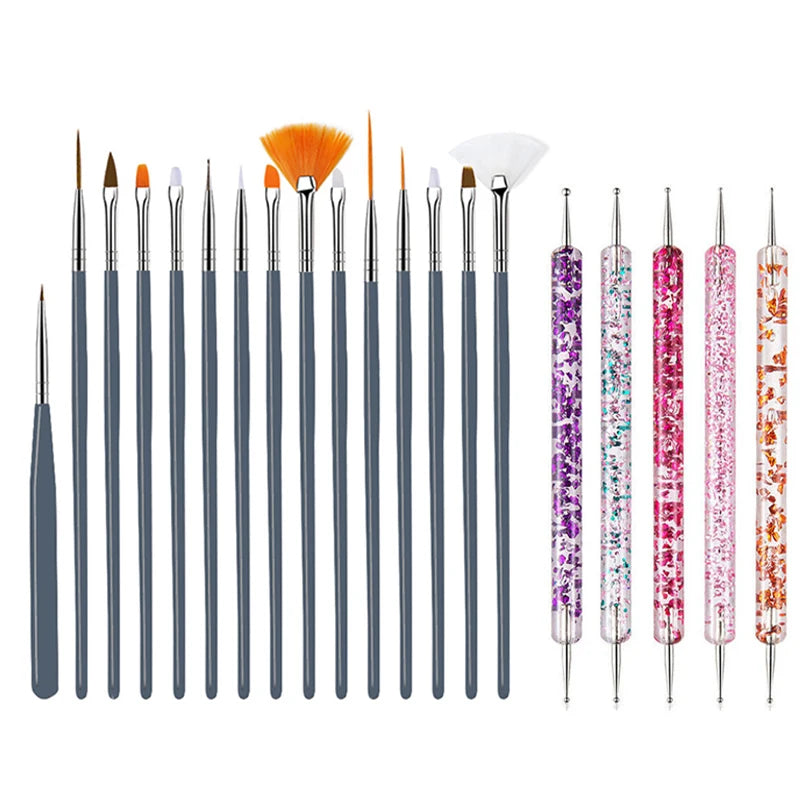 5/20Pcs Nail Art Brush Design Tip Painting Drawing