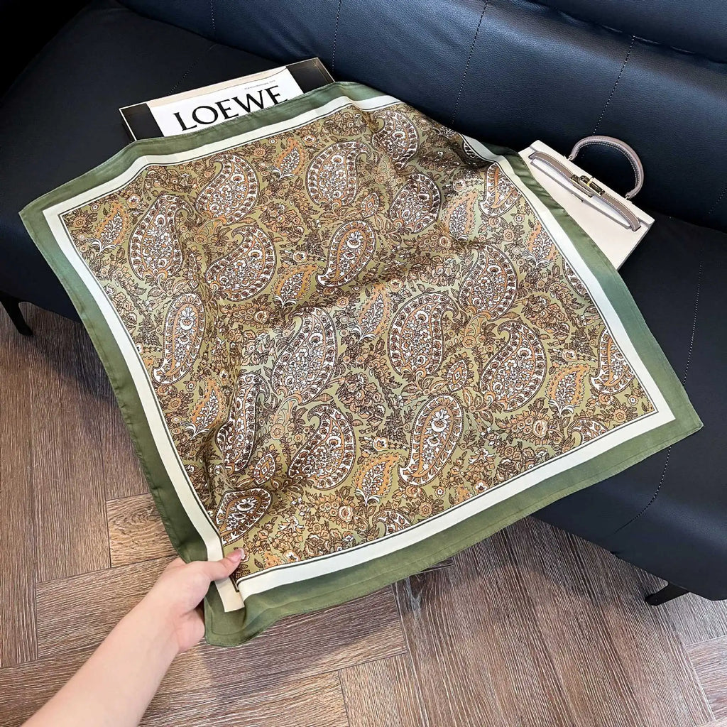 Luxury  Square Scarf Soft Satin For Women