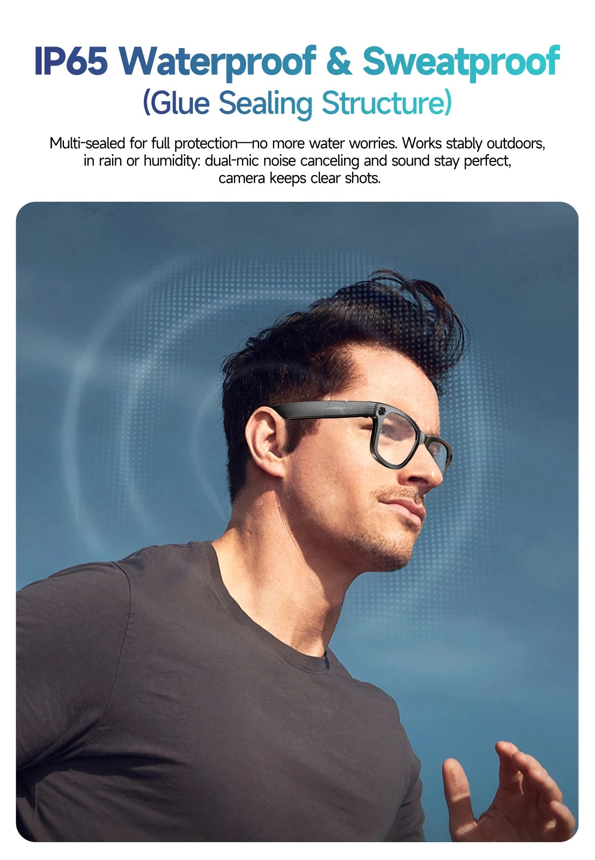 800W AI Camera Smart Glasses – Translation, Photo/Video, Waterproof, Calls, Color-Changing