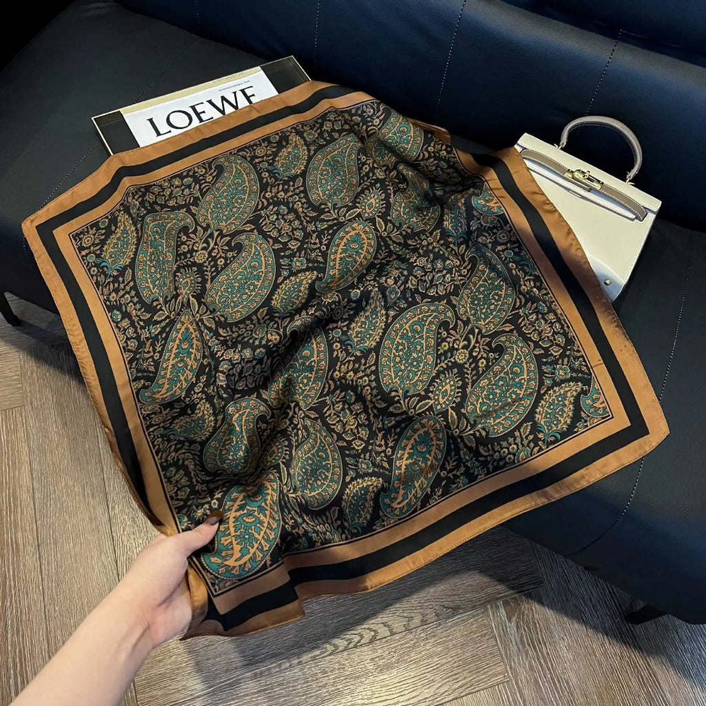 Luxury  Square Scarf Soft Satin For Women