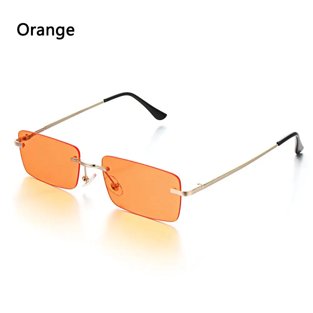 Trendy Rectangle  Rimless Punk Sunglasses UV400