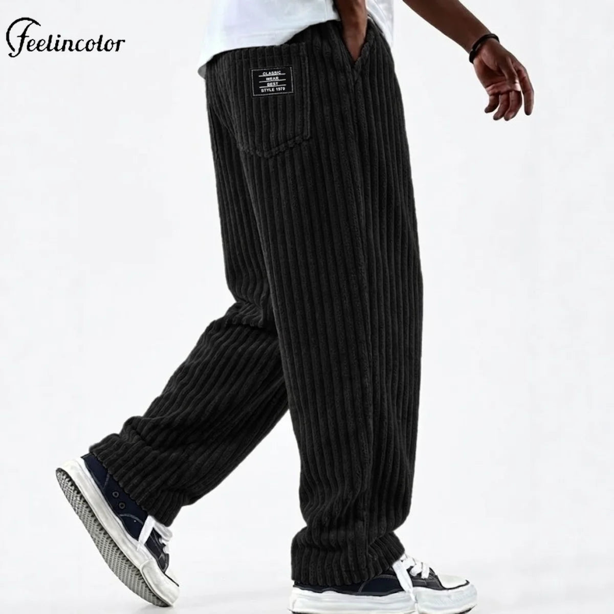 Men’s Retro Striped Corduroy Pants