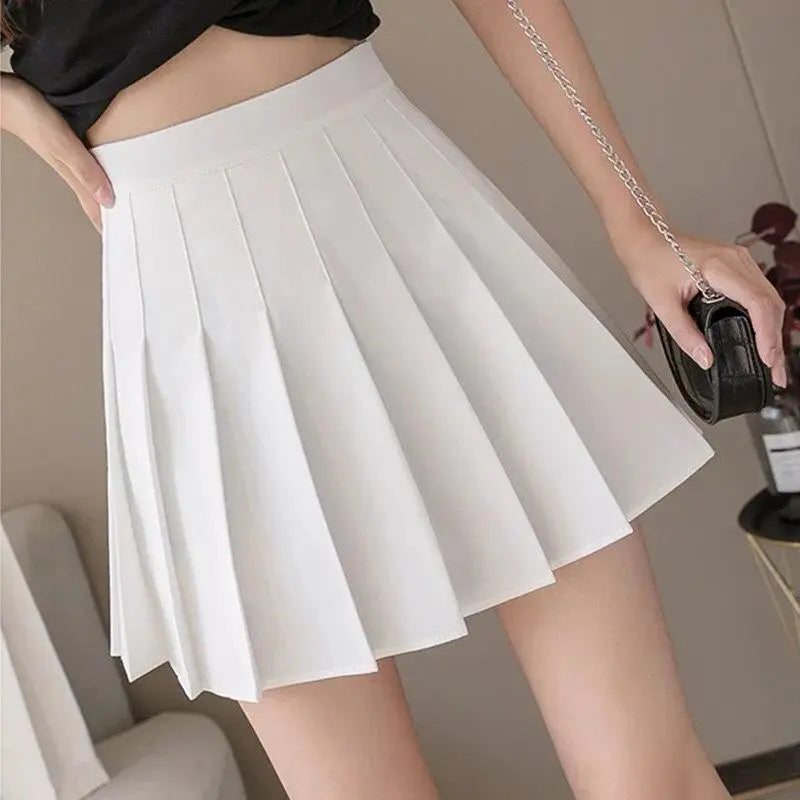 Kawaii Pink Plaid Pleated Mini Skirt (High-Waist Japanese School Style)