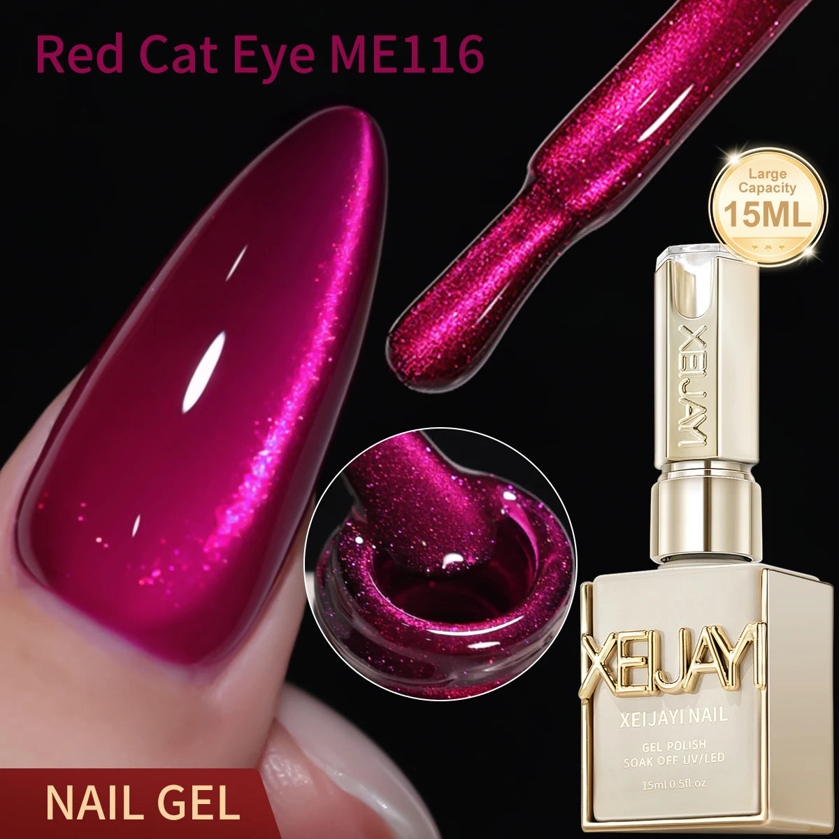 15ML Cat eye Nail Gel polish Semi Permanent Nail Art Soaking