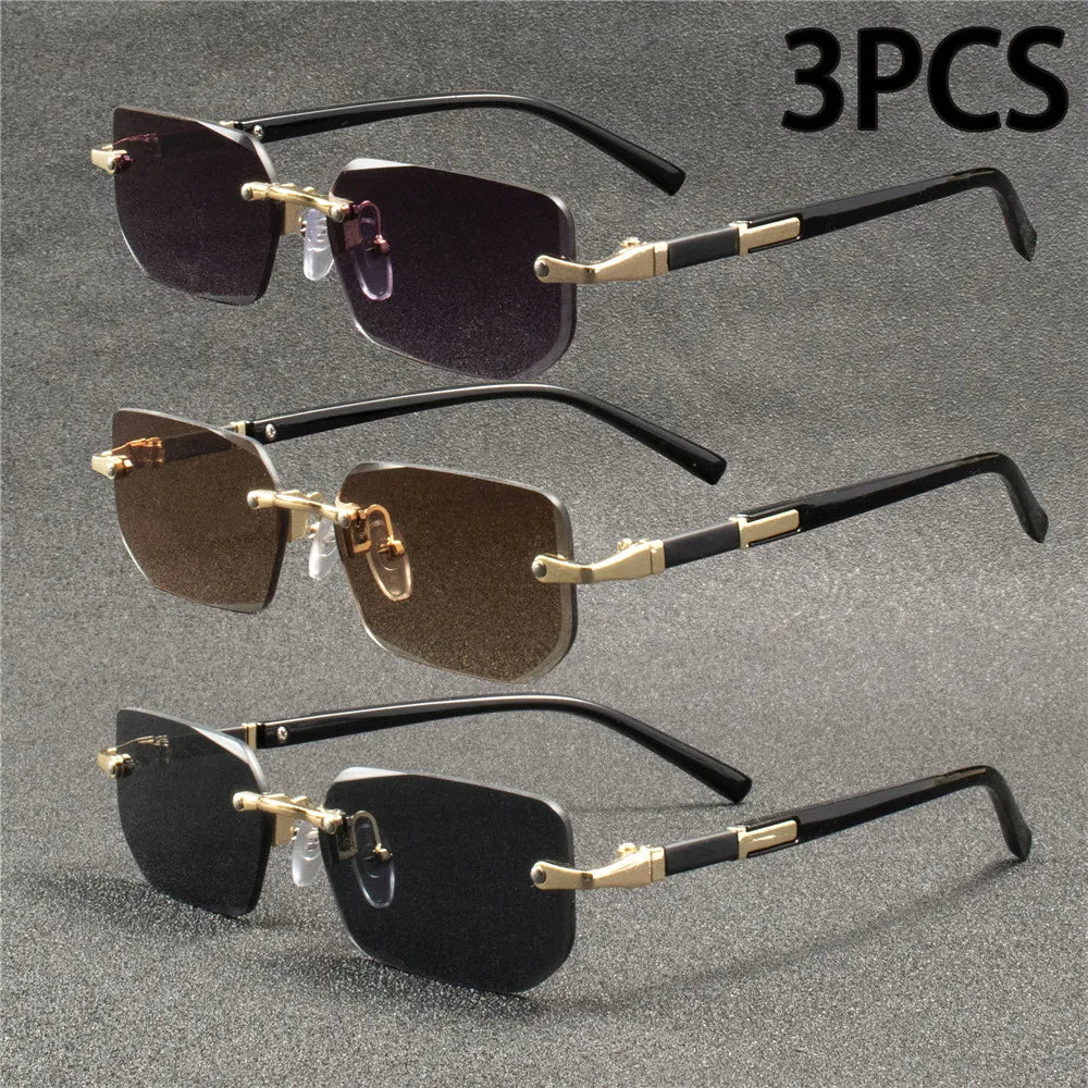 Rimless Unisex Fashion Rectangle Sunglasses