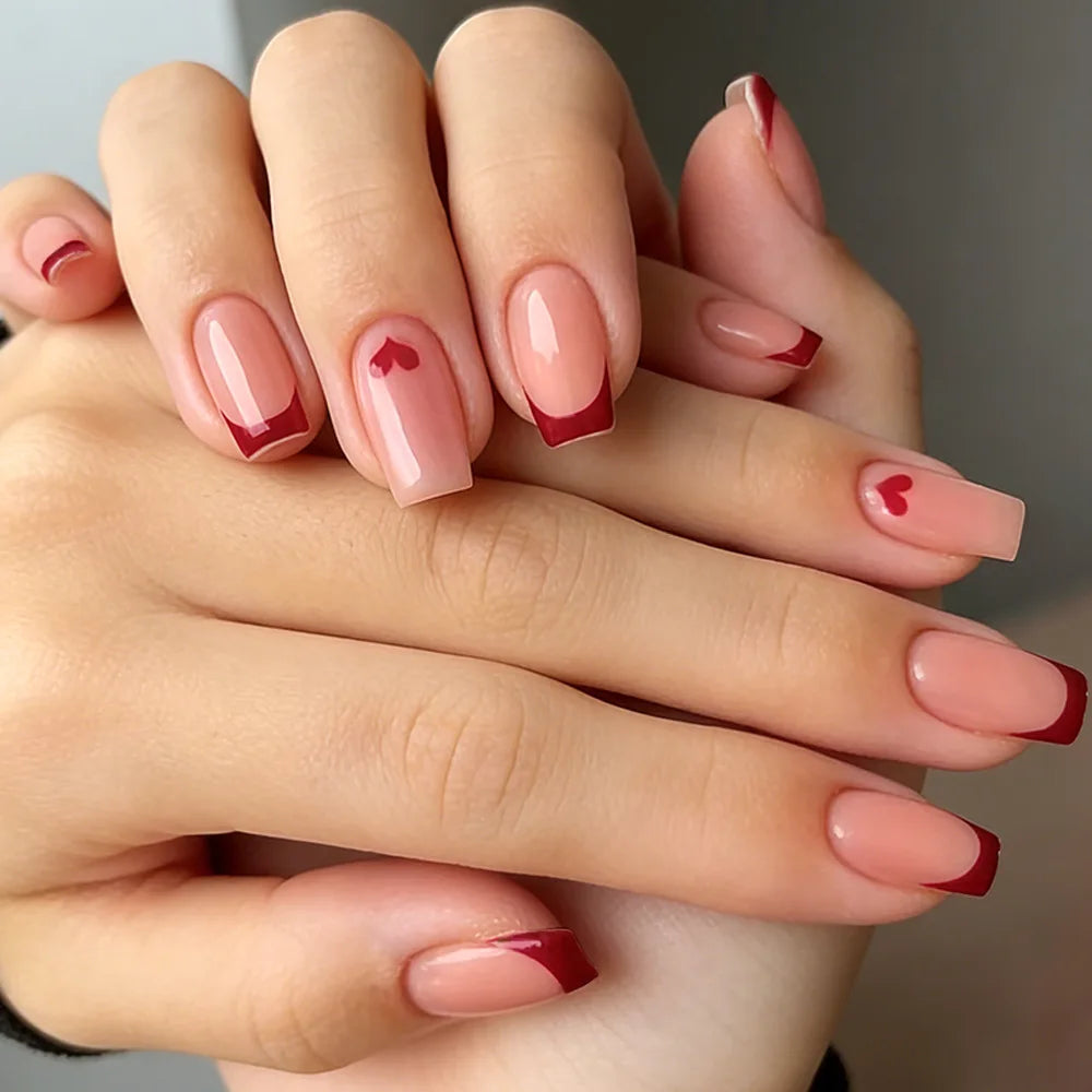 White French Press on Nails 3D Bowknot
