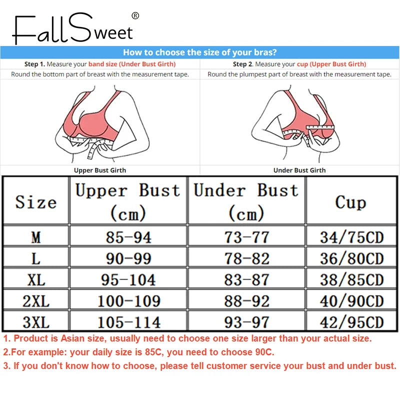 FallSweet Plus Size Wireless Sports Bra – Shockproof Thin Cup Bralette