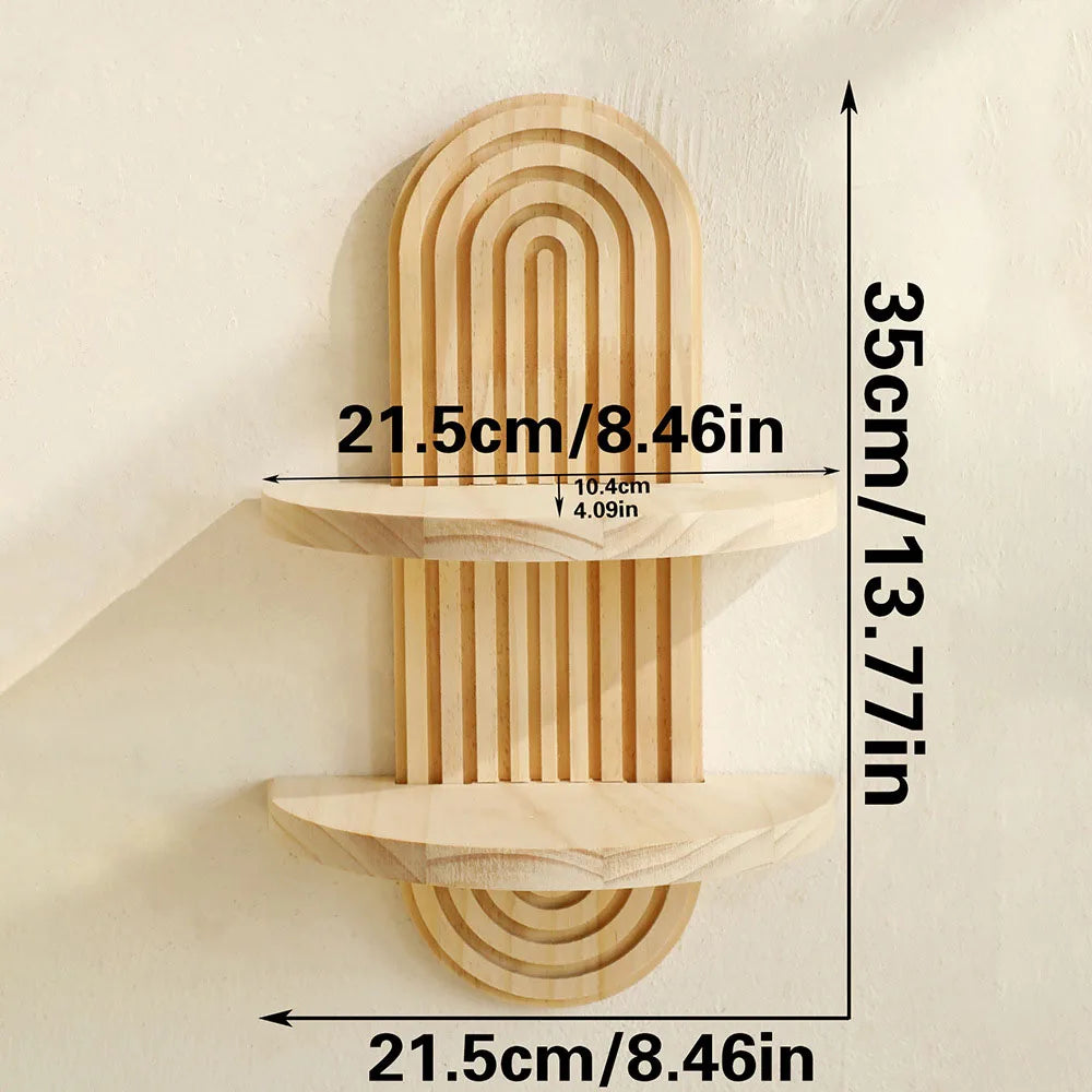 Boho Style Wooden Wall Mounted Shelves