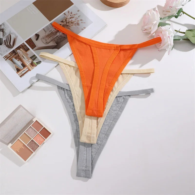 5-Pack Women’s Cotton Thong Panties – Low Waist Breathable Lingerie