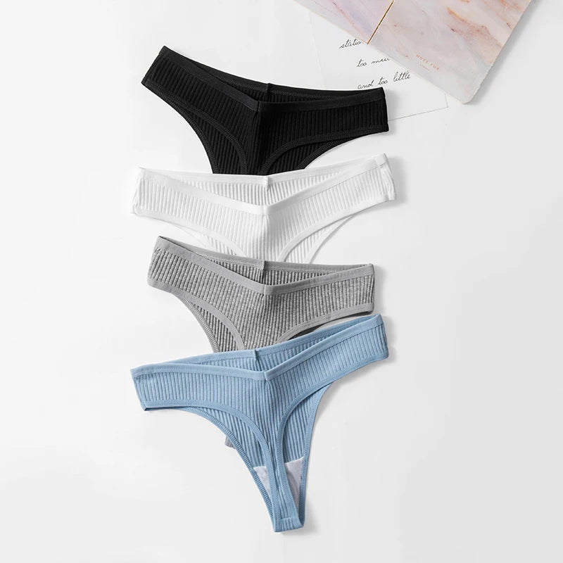 Women’s Cotton Striped Thong Panties – Sexy Cozy Lingerie