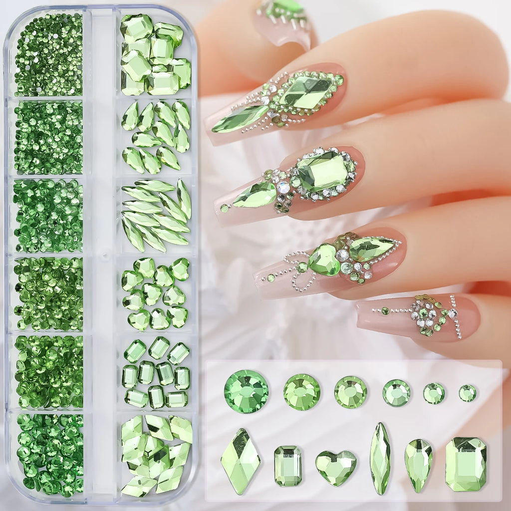 12Gird 3D Glass Crystal Nail Art