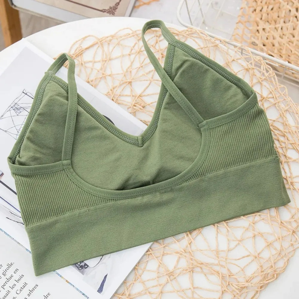 Women’s Cross Strap Push Up Sports Bra – Breathable Gym Crop Top