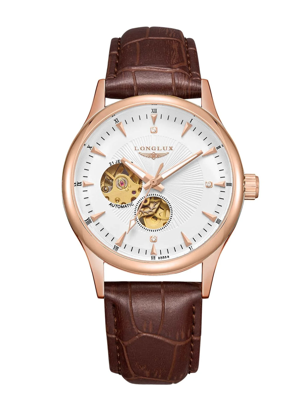 LONGLUX elegant style automatic mens waterproof watch