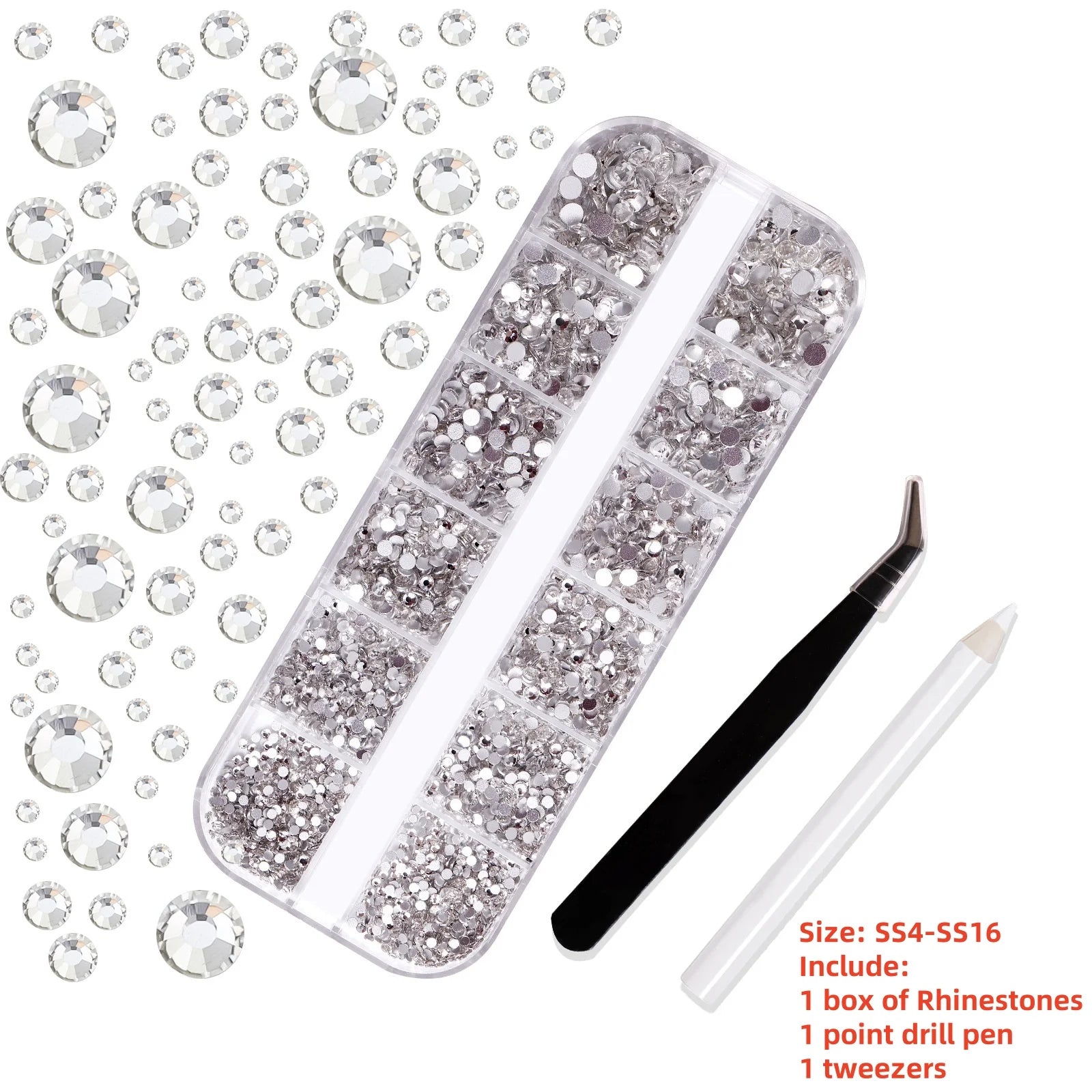 12Gird 3D Glass Crystal Nail Art