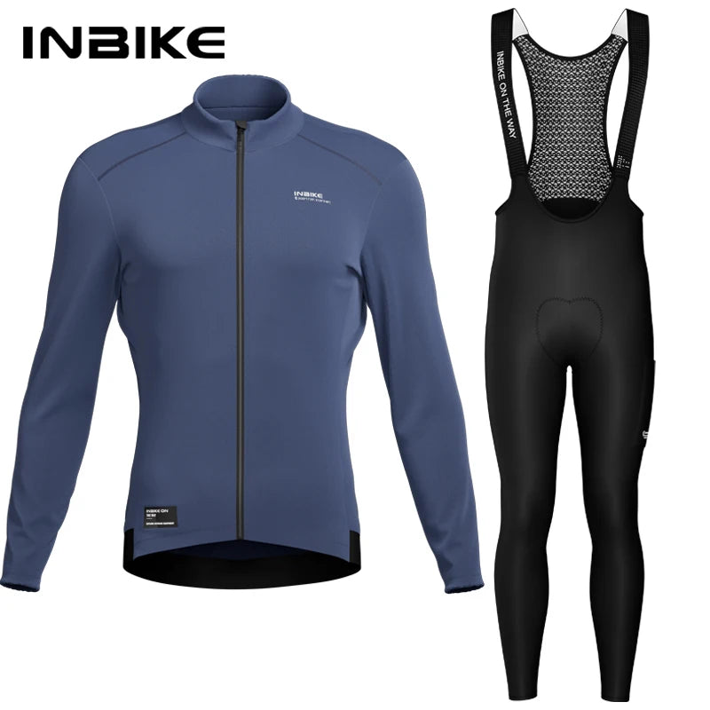 INBIKE Men’s Winter Thermal Cycling Jersey – Fleece Long Sleeve with 3 Rear Pockets