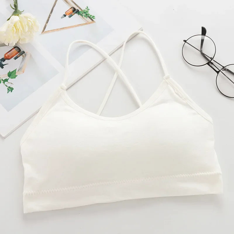 Women’s Cross Strap Push Up Sports Bra – Breathable Gym Crop Top