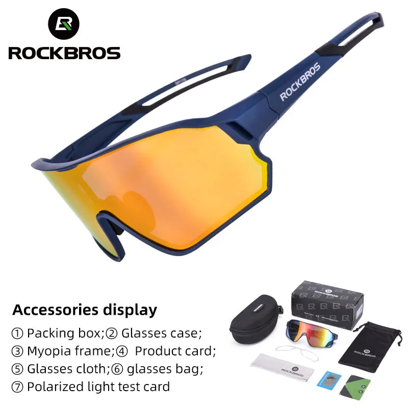 ROCKBROS Polarized Cycling Sunglasses UV400 – Ultralight Large Frame Bike Glasses