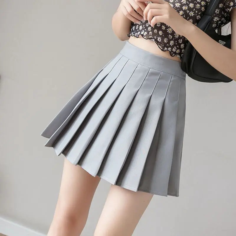Kawaii Pink Plaid Pleated Mini Skirt (High-Waist Japanese School Style)