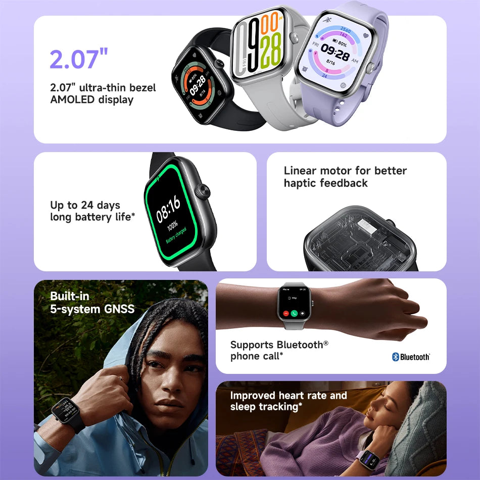Xiaomi Redmi Watch 5 – AMOLED display smartwatch with 150+ sports modes, long battery life, and health monitoring features.