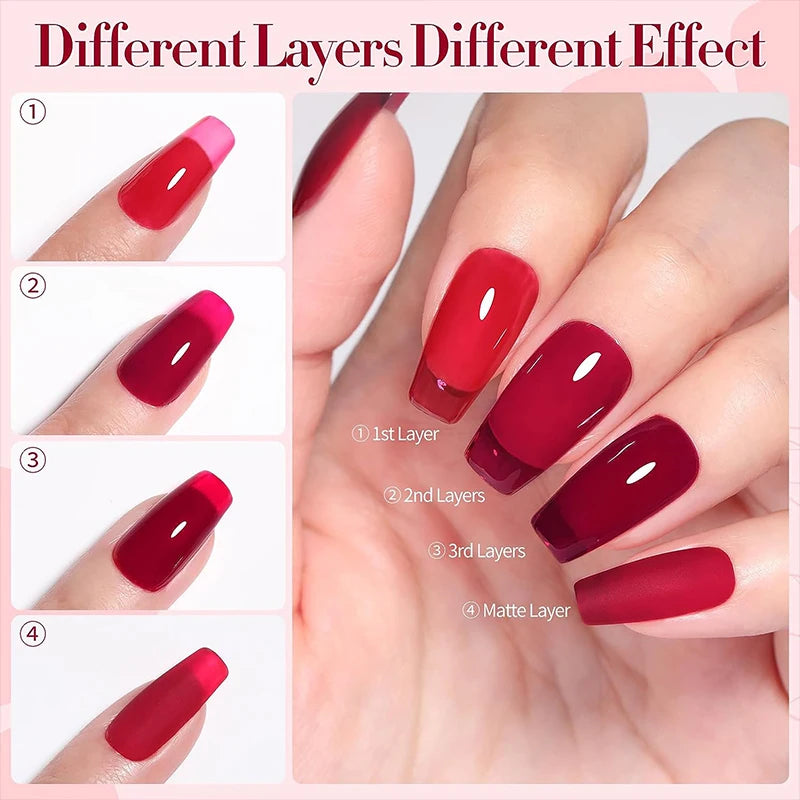 BORN PRETTY 10ml Jelly Nude Gel Nail Polish 50 Colors