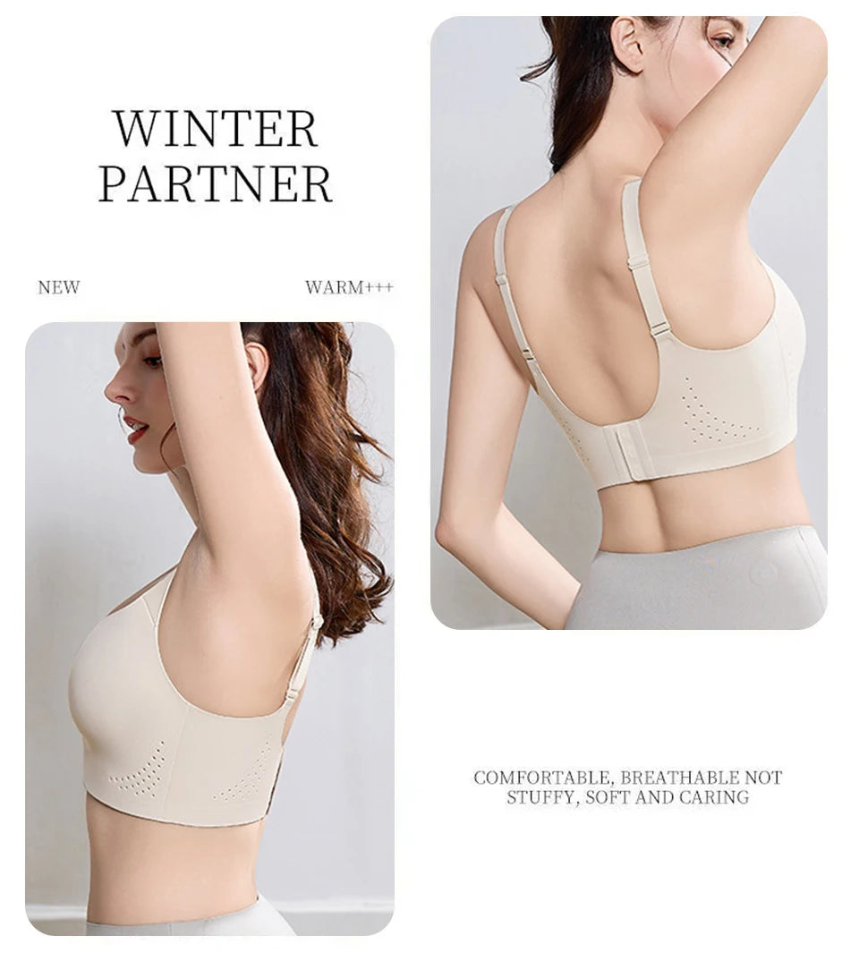 FallSweet Plus Size Wireless Sports Bra – Shockproof Thin Cup Bralette