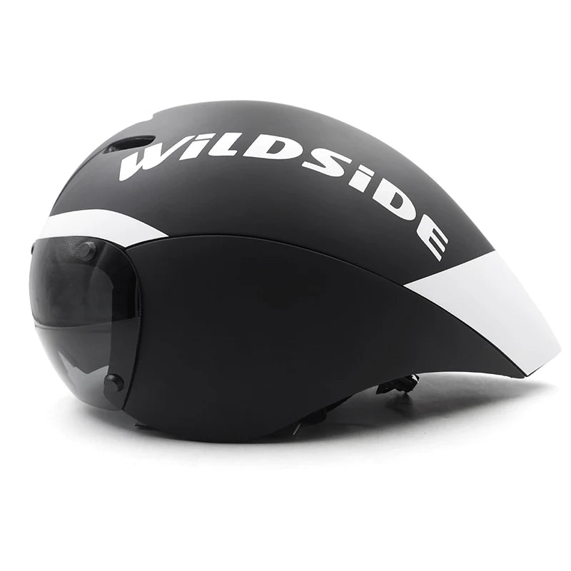 TT Cycling Aero Helmet with Integrated Lens – Triathlon & Time Trial Road Bike Helmet