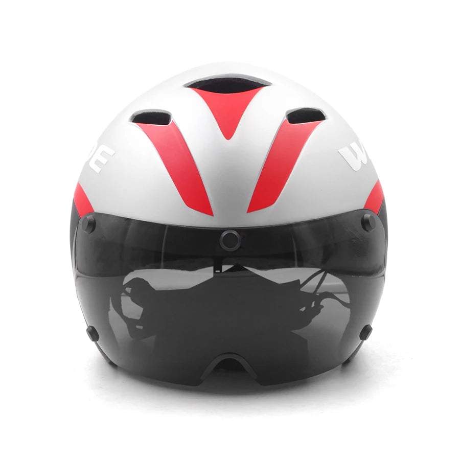 TT Cycling Aero Helmet with Integrated Lens – Triathlon & Time Trial Road Bike Helmet