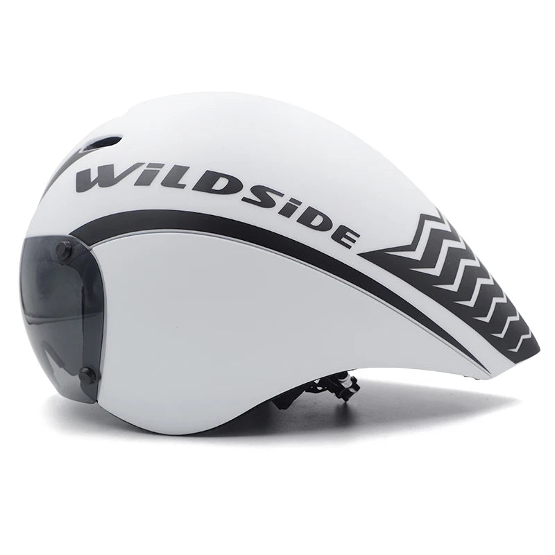 TT Cycling Aero Helmet with Integrated Lens – Triathlon & Time Trial Road Bike Helmet
