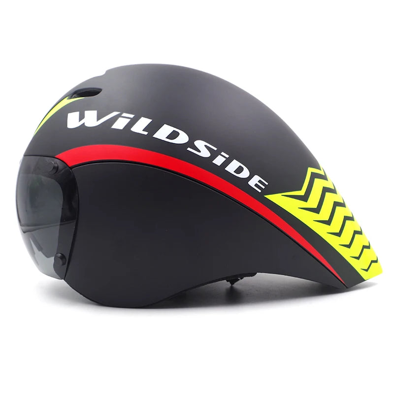 TT Cycling Aero Helmet with Integrated Lens – Triathlon & Time Trial Road Bike Helmet