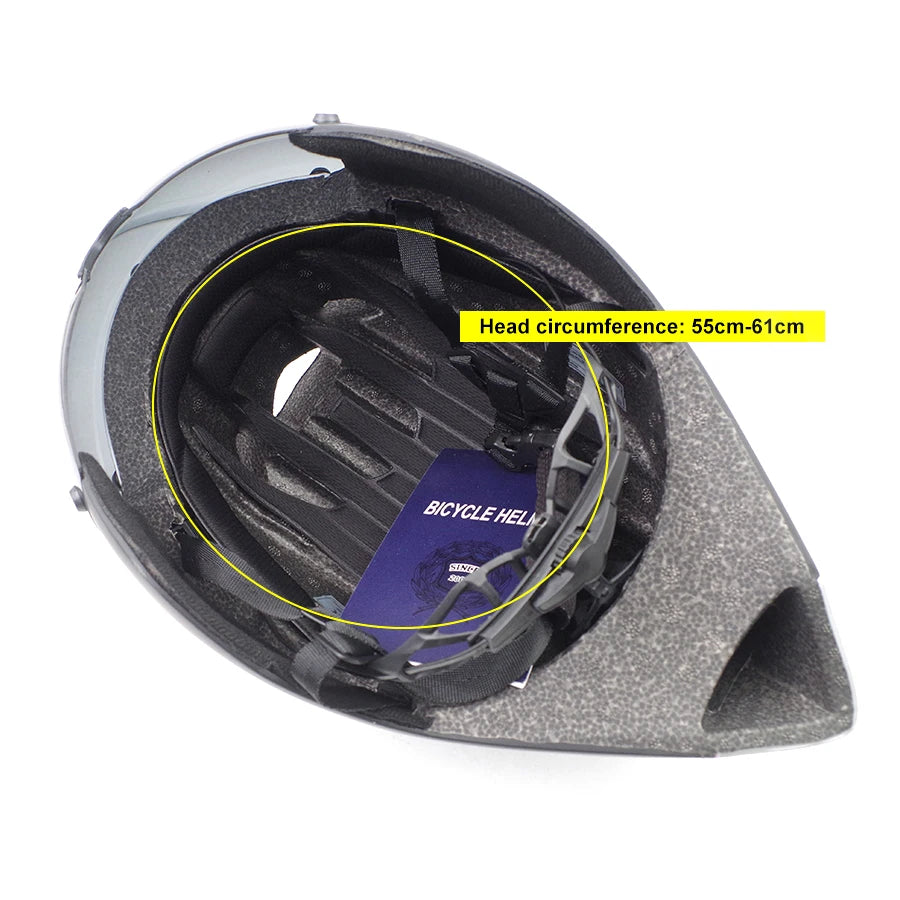 TT Cycling Aero Helmet with Integrated Lens – Triathlon & Time Trial Road Bike Helmet